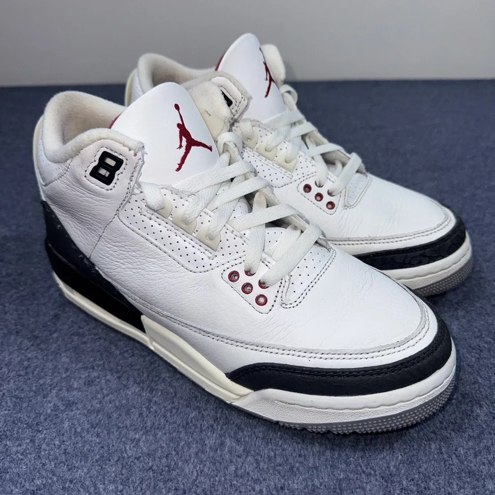 Air Jordan 3 Retro White Cement Reimagined Sneakers Size 6/W7.5